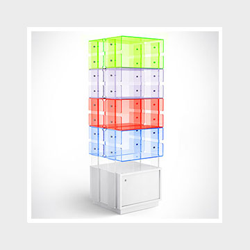 Espositore a colonna in plexiglass