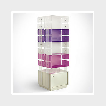 Espositore a colonna in plexiglass