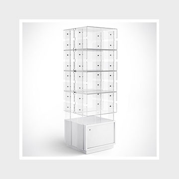 Espositore a colonna in plexiglass